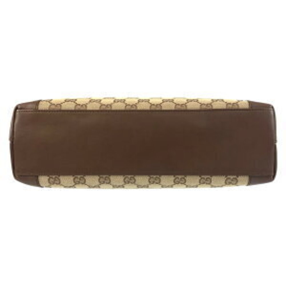 Gucci canvas tote handbag Beige bag Tan leather brown GG - Picture 10 of 10